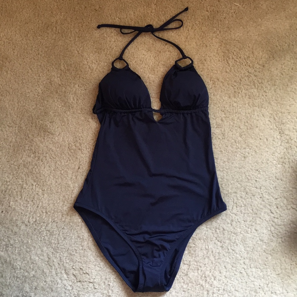 J. Crew Jersey Lomellina® one-piece navy swimsuit
